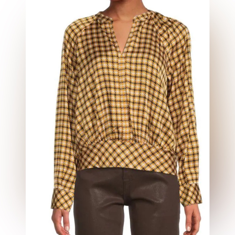 Split neck blouse women